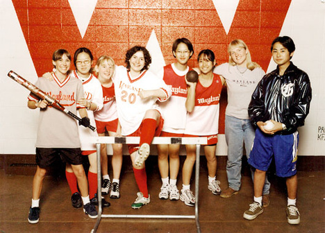 1997: Wayland Academy - a mixed sports picture with friends. Daisuke and I didn't seem to want to wear the school colours (red & white), haha!